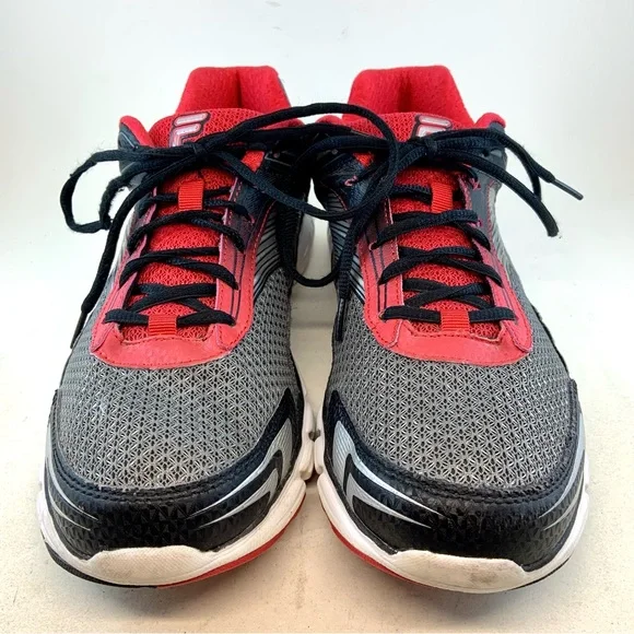 Fila Men's Memory Maranello 3 Leather Mesh Black Red Silver Athletic Sneakers 11 - Picture 2 of 11
